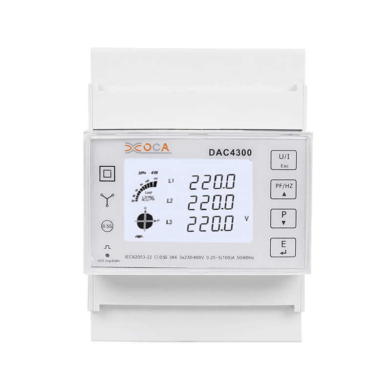 Dac4300 DIN Rail LCD ba pha với đồng hồ đo năng lượng biến áp